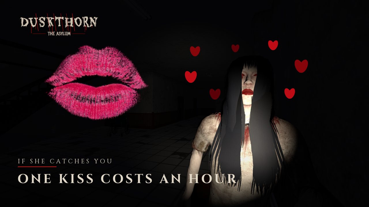Caught: hearts around the nurse and a lipstick mark on the screen